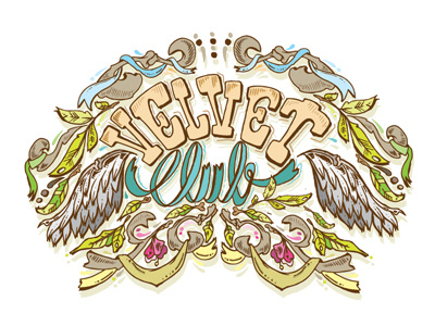 Velvet club lettering cirobicudo illustrations letterng spain velvetclub