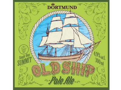 Old ship PALE ALE Label beer cheers cirobicudo craf india ipa ipaday lettering oldship paleale