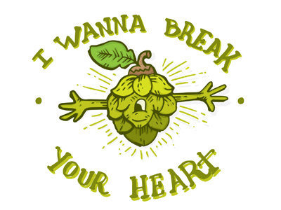 Hopins Broken Heart beer beerwear craftbeer hops logo streetwear