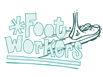 Footworkers 60`stypehangteen footworkers logo oldschool surf