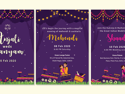 Personalised wedding card adobeillustator calligraphy illustration indian wedding trains wedding card