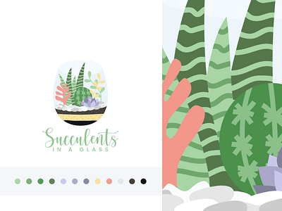 Succulents in a Glass design graphic design logo