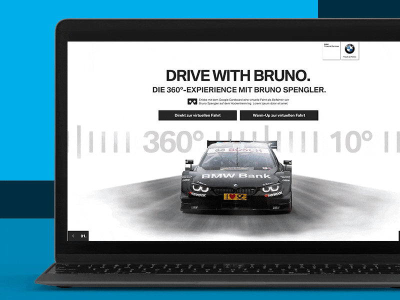 BMW FS ./. Horizontal DLB Special 360 animation ar automotive digital experience horizontal landing page scrolling special ui ux