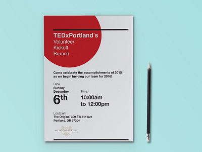 TEDx Portland Invitation branddesign events helvetica invitations printdesign swissinspired tedx typography
