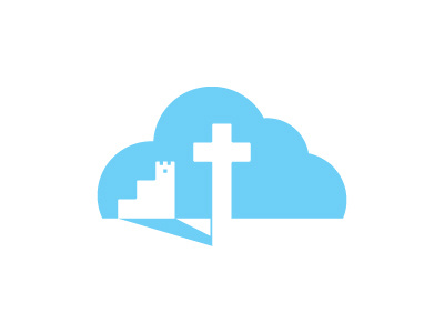 SHKM Dubrovnik V1 - one color catholic christ christian cloud cross dubrovnik heaven negative space steps tower up