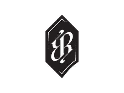 RB ambigram ambigram b badge billy black letter mark monogram r rudy white wine