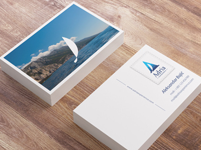 Adria Experience, business cards 01 a adria adriatic blue boat business card creative experience sailboat sailing sea