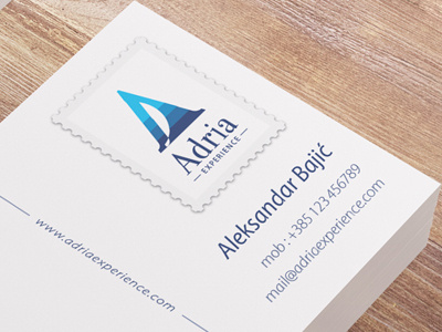 Adria Experience, business cards 04 adriatic boat business card creative mark post postcard sailboat sailing sea stamp