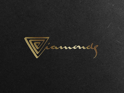 Diamonds V2 calligraphy diamond elegant foil gold jewelry mine spiral type typography