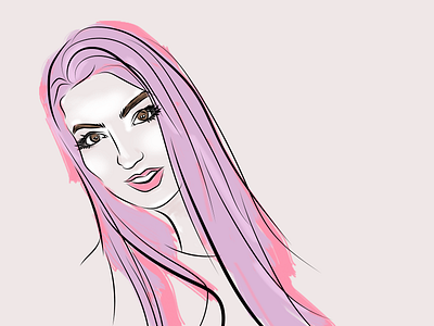Rachel illustration pastel portrait sketch social media vector youtuber