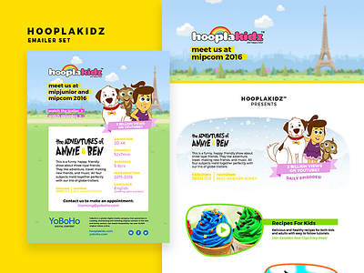 Hooplakidz Email animation cards design email emailer invite kids layout marketing web design