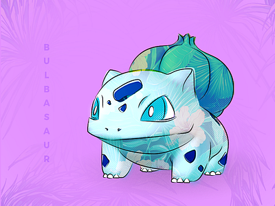 Bulbasaur bulbasaur design illustration patterns plant type pokemon pokemon go tropical vector