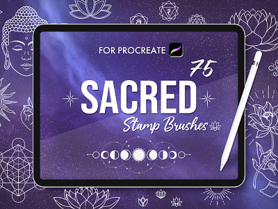 Procreate Sacred Stamp Brushes buddha drawing tool mystical art procreate procreate brushes procreate sacred procreate stamps procreate tool sacred sacred illustration sacred tattoo