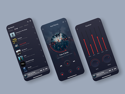 Music Streaming Mobile App app design dark theme graphic design interface mobile app music music app uiux