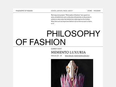 Philosophy of Fashion fashion ui webdesign