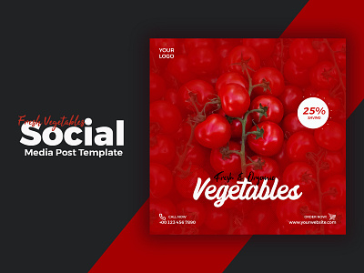 Fresh Vegetables Social Media Post Template