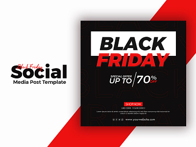 Black Friday Social Media Post Template black black friday branding friday graphic design instagram black friday newest social media typography vector