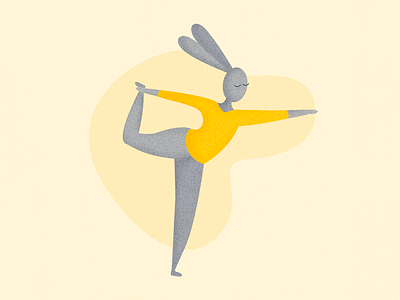 Namaste! bunny effects illustration vector yellow yoga yoga pose