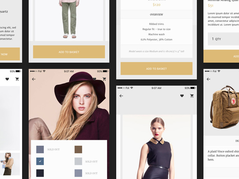 Fashion UI Kit by Fol on Dribbble