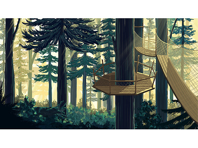 Canopy of trees adobe photoshop background cartoon concept art concept design design digital art digital painting illustration