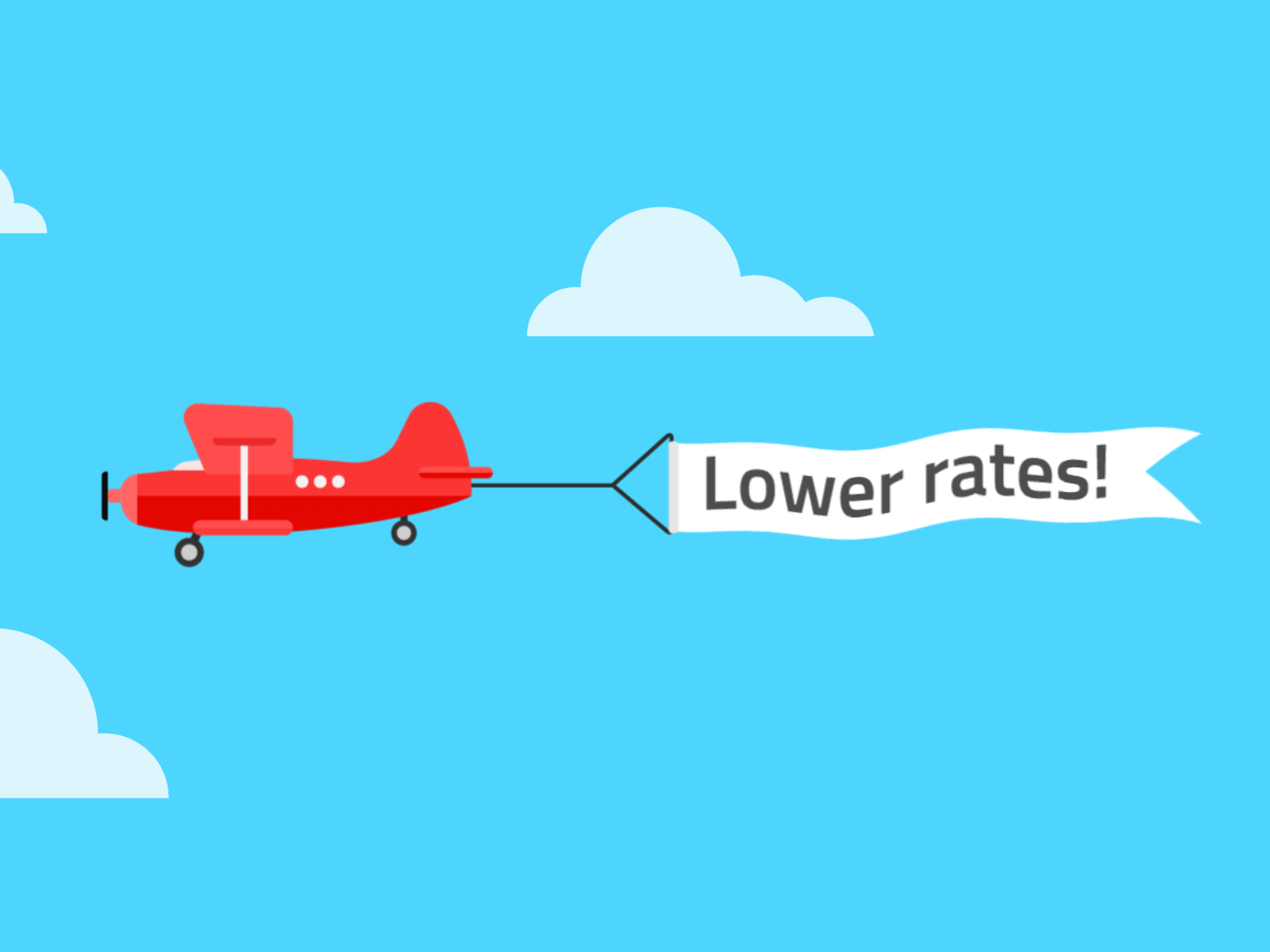 Banner in the Sky ad aeroplane animatedgif animation banner flat flying illustration motiongraphics vector web
