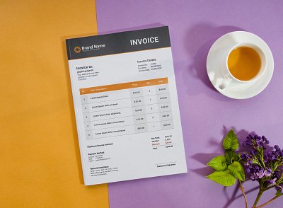 Invoice Design brand identity branding business flyer clean corporate design graphic design illustration invoice invoice template modern