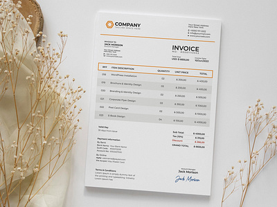 Invoice Template Design graphic design stationery