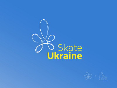 Skate Ukraine chestnut ice logo minimal minimalistic logo skate skating tracks ukraine ukraine symbol
