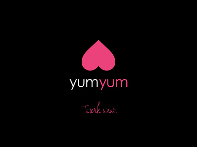 yum yum dance branding dance logo heart logo design pop twerk logo