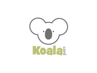 KOALA logo animal brandbook brend card cute design green koala logo minimal postcard style