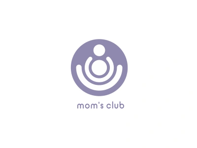 Mom`s club child circle club concept cure design logo mom