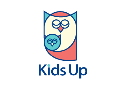 Kids Up colour concept design kids logo owl parents school