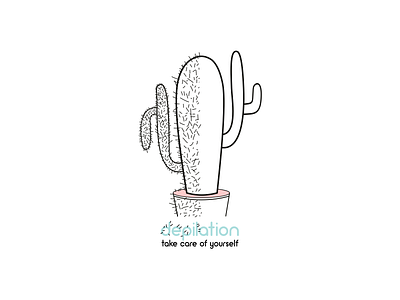 Don`t Forget :D cactus concept depilation hear humor joke logo tace care