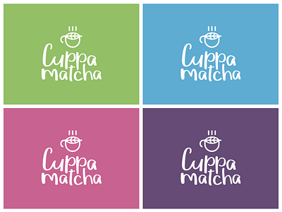 Cuppa Matcha brand concept cup cuppa green leaf logo matcha tea