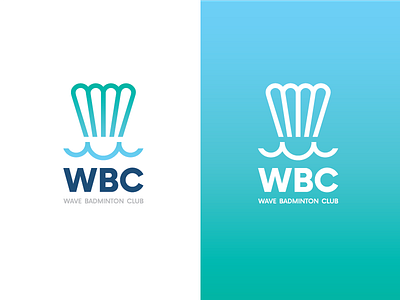 Wave Badminton Club badminton branding logo sea color shuttlecock sport wave