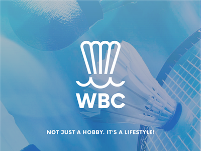 WBC badminton blue branding club logo wave wbc