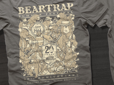 Beartrap Summer Festival T bears illustration music t shirt wyoming