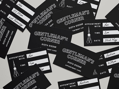 Appointment Cards appointment cards barber barbershop branding business gents hairdresser identity logo scissors typography vintage