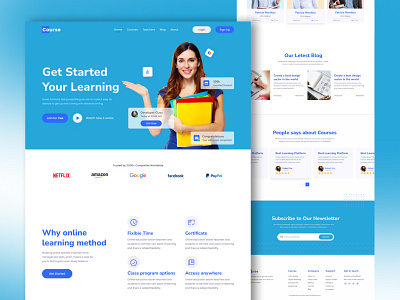 E-Learning Landing Page design dribbble e learning e learning landing graphicdesign landing page logo ui uidesigner uiinspiration uilearning uitrendy uiux uiuxdesign userexperience userinterface uxdesigner webdesigner website websitedesign