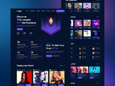 NFT landing page design dribbble figma landing page nft nft art nft crypto nft design nft landing nft landing page design nft token ui uidesigner uiux userexperience userinterface xd