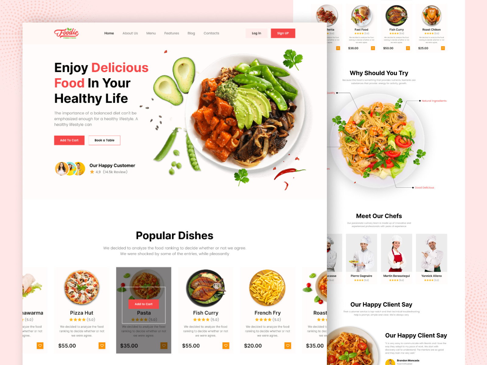 Food landing Page UI Design by Faysal Mahmud/ UI Designer💎 on Dribbble