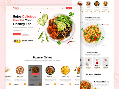 Food landing Page UI Design eating fmrawuser food food landing food landing page food template food website landing page logo pizza food restaurant landing page ui uidesigner uiux userexperience userinterface web food template website websitedesign