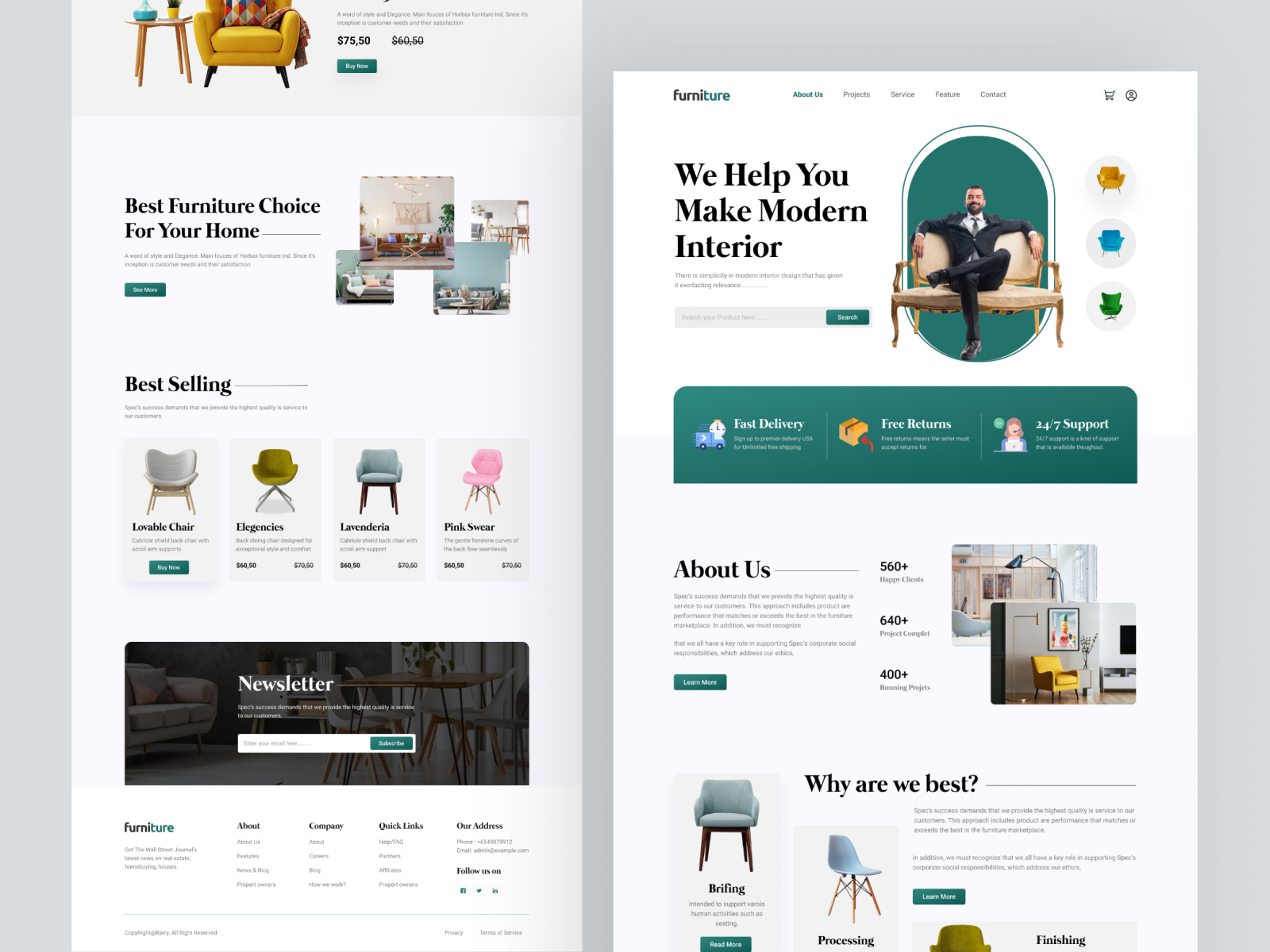 Furniture Landing Page Design by Faysal Mahmud/ UI Designer💎 on Dribbble