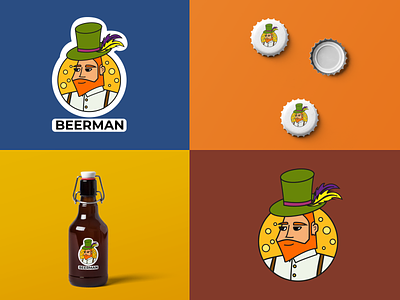 Cartoon premium logo, for a German beer brand branding creat logo design design logo graphic design illustration logo vector