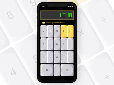 Vintage Mobile Calculator calculator daily ui day004 digital iphone mobile ux vintage washington