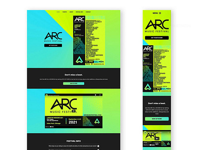 Arc Music Festival Website colorful design festival website music