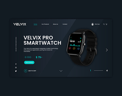 Landing page design for smartwatch branding de design graphic design ui