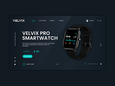 Landing page design for smartwatch