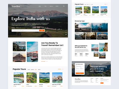 Travelling website landing page Design