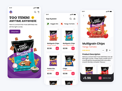 Snacks Product App adobe appdesign application appui branding design designer figma tooyumm ui uidesign uiux uiuxdesign ux webui xd